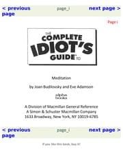 The complete idiot's guide to meditation