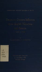 Essays on German influence upon English education and science, 1850-1919