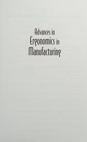 Advances in ergonomics in manufacturing