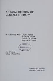 An oral history of gestalt therapy
