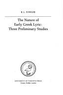 The nature of early Greek lyric