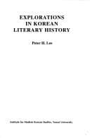 Explorations in Korean literary history