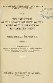 The influence of the second sophistic on the style of the sermons of St. Basil the Great