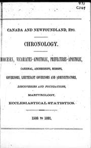 Canada and Newfoundland, etc.-chronology