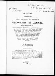 Sketches illustrating the early settlement and history of Glengarry in Canada
