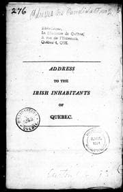 Address to the Irish inhabitants of Quebec