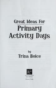Great ideas for Primary Activity Day