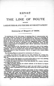 [Last two reports] on the line of route between Lake Superior and the Red River settlement