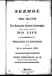 A sermon on the death of the Honorable Richard Cartwright
