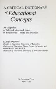 A critical dictionary of educational concepts
