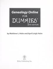 Genealogy online for dummies