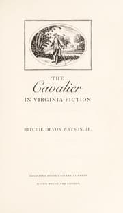The cavalier in Virginia fiction