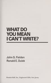 What do you mean I can't write?