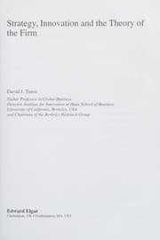 Strategy, Innovation and the Theory of the Firm