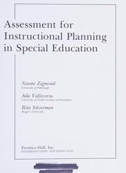 Assessment for instructional planning in special education
