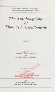The autobiography of Thomas L. Chadbourne