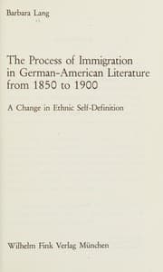 The process of immigration in German-American literature from 1850 to 1900