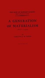 A generation of materialism, 1871-1900