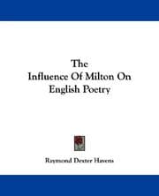 The influence of Milton on English poetry