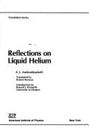 Reflections on liquid helium
