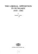 The liberal opposition in Hungary, 1919-1945
