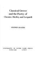 Classical Greece and the poetry of Chenier, Shelley, and Leopardi