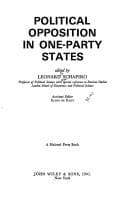 Political opposition in one-party states