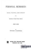 Personal memories, social, political, and literary