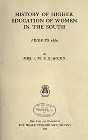 History of higher education of women in the South prior to 1860
