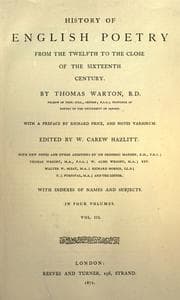 History of English poetry from the twelfth to the close of the sixteenth century