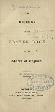 The history of the prayer book of the Church of England