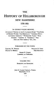 The history of Hillsborough, New Hampshire, 1735-1921