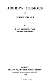 Hebrew humour and other essays