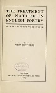 The treatment of nature in English poetry between Pope and Wordsworth