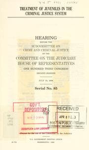 Treatment of juveniles in the criminal justice system