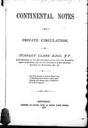 Continental notes for private circulation