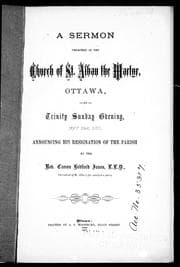 A sermon preached in the Church of St. Alban the Martyr, Ottawa, on Trinity Sunday evening, May 23rd, 1875