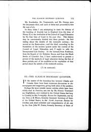 The Alaskan boundary question