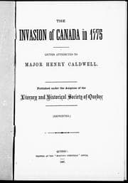 The invasion of Canada in 1775