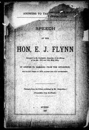 Speech of Hon. E. J. Flynn