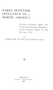Early Scottish influence in North America