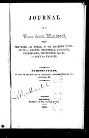 Journal of a tour from Montreal