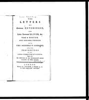 The letters of Governor Hutchinson and Lieut. Governor Oliver, &c