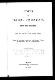 Notes on federal governments, past and present
