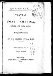 Travels in North America, Canada, and Nova Scotia