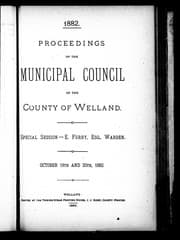 Proceedings of the Municipal Council of the County of Welland