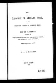 The condition of Niagara Falls, and the measures needed to preserve them