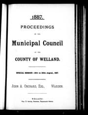 Proceedings of the Municipal Council of the County of Welland
