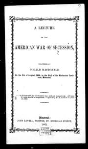 A lecture on the American war of secession