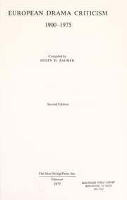 European drama criticism, 1900-1975